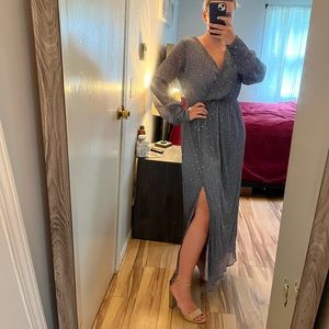 Bdcoco Women's V Neck Formal Gown size large